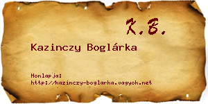 Kazinczy Boglárka névjegykártya