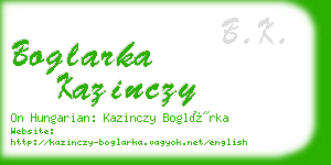 boglarka kazinczy business card